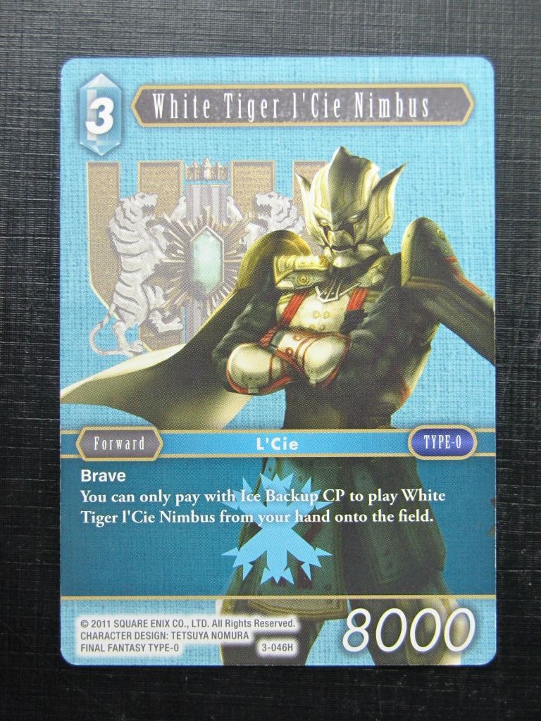 WHITE TIGER L'CIE NIMBUS 3-046H - Final Fantasy Card # 1A3