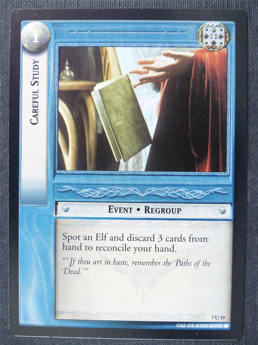 Careful Study 7 U 19 - LotR Cards #2ZE