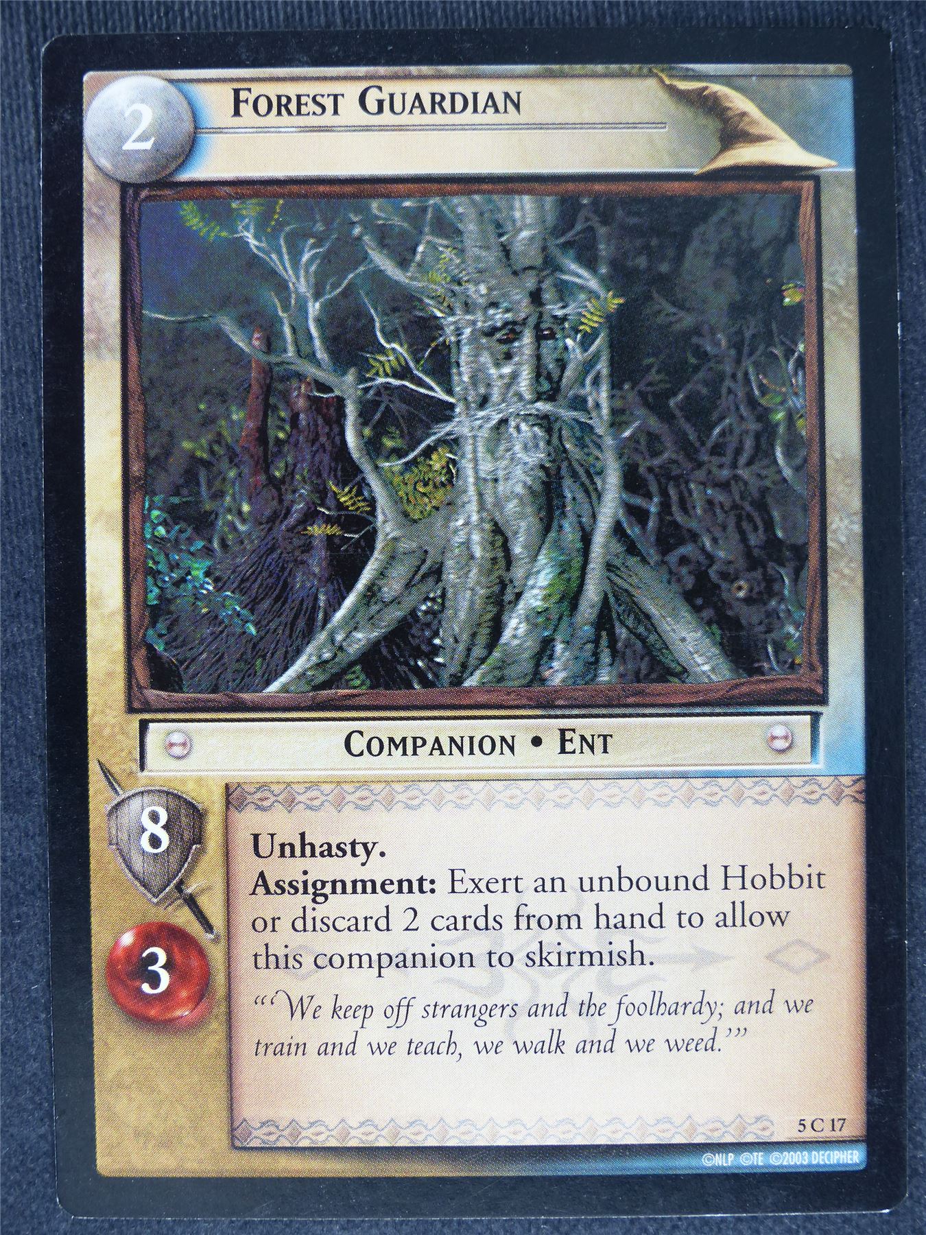 Forest Guardian 5 C 17 - played - LotR cards #EF