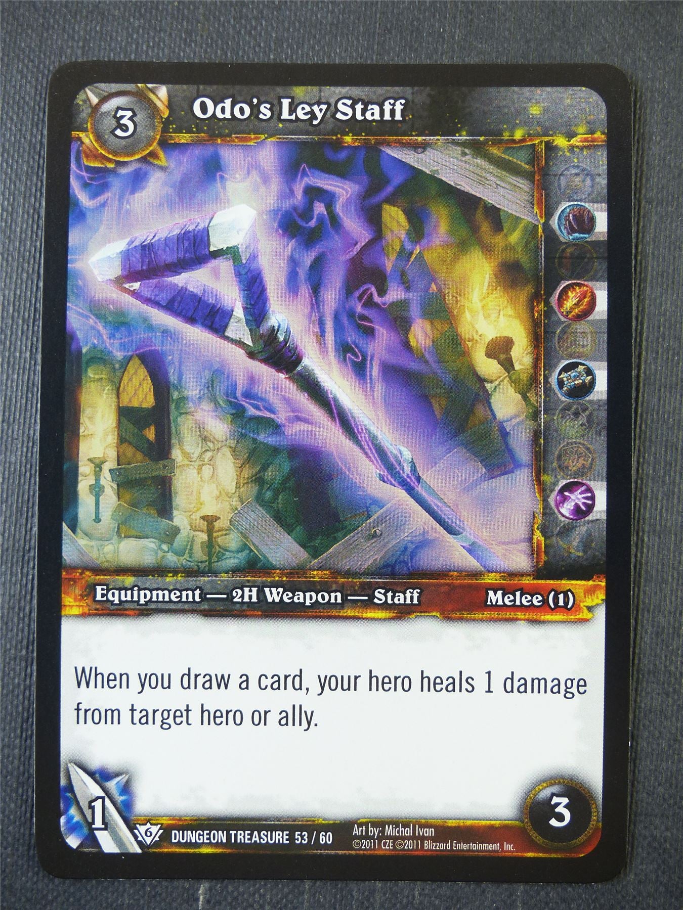 Odo's Ley Staff 53/60 Foil - WoW Card #19P