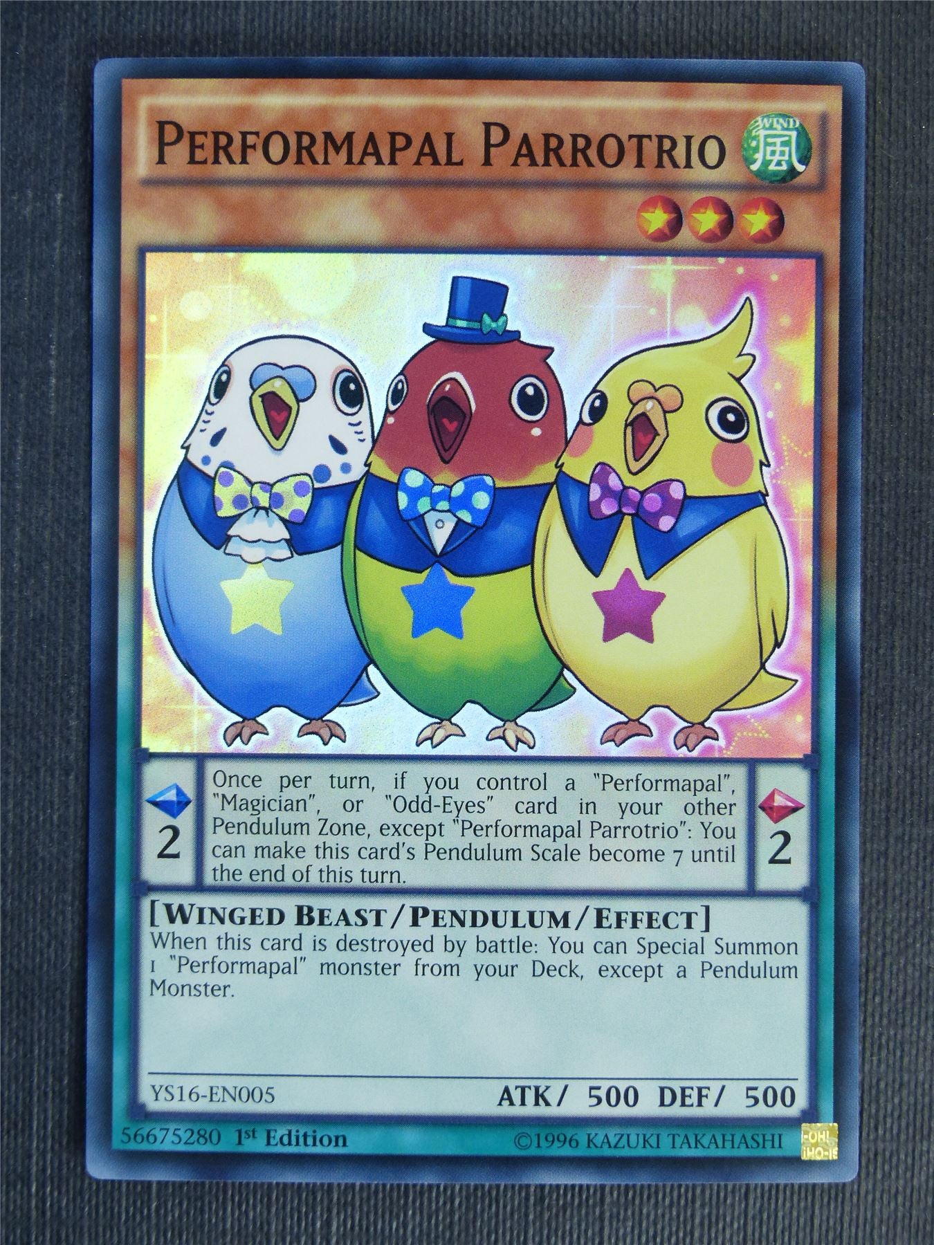 Performapal Parrotrio YS16 Super Rare - 1st ed - Yugioh Cards #VS