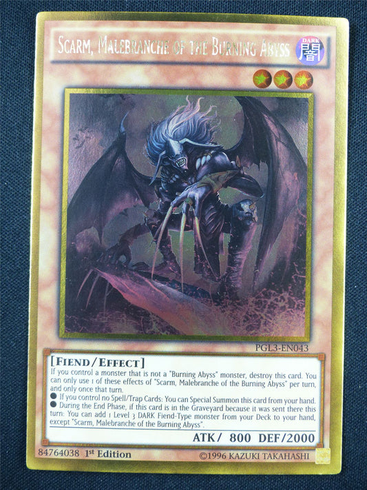 Scarm Malebranche of the Burning Abyss PGL3 Gold Rare - 1st ed Yugioh Card #16L