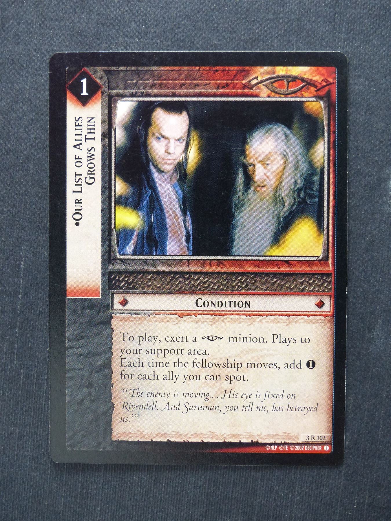 Our List of Allies Grows Thin 3 R 102 - LotR Cards #50