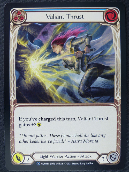 Valiant Thrust Blue - Monarch Unlimited - Flesh and Blood Cards #HL