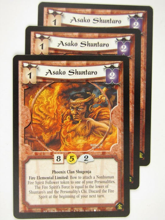 Vintage L5R Cards: ASAKO SHUNTARO x3 # 16J35