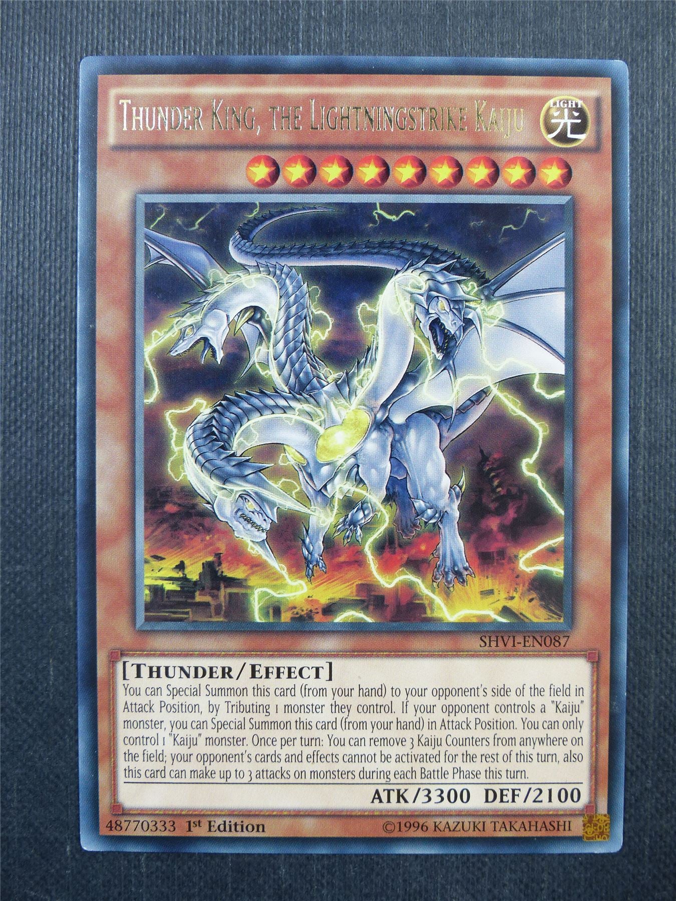 Thunder King the Lightningstrike Kaiju SHVI Rare - 1st ed Yugioh Card #3XE