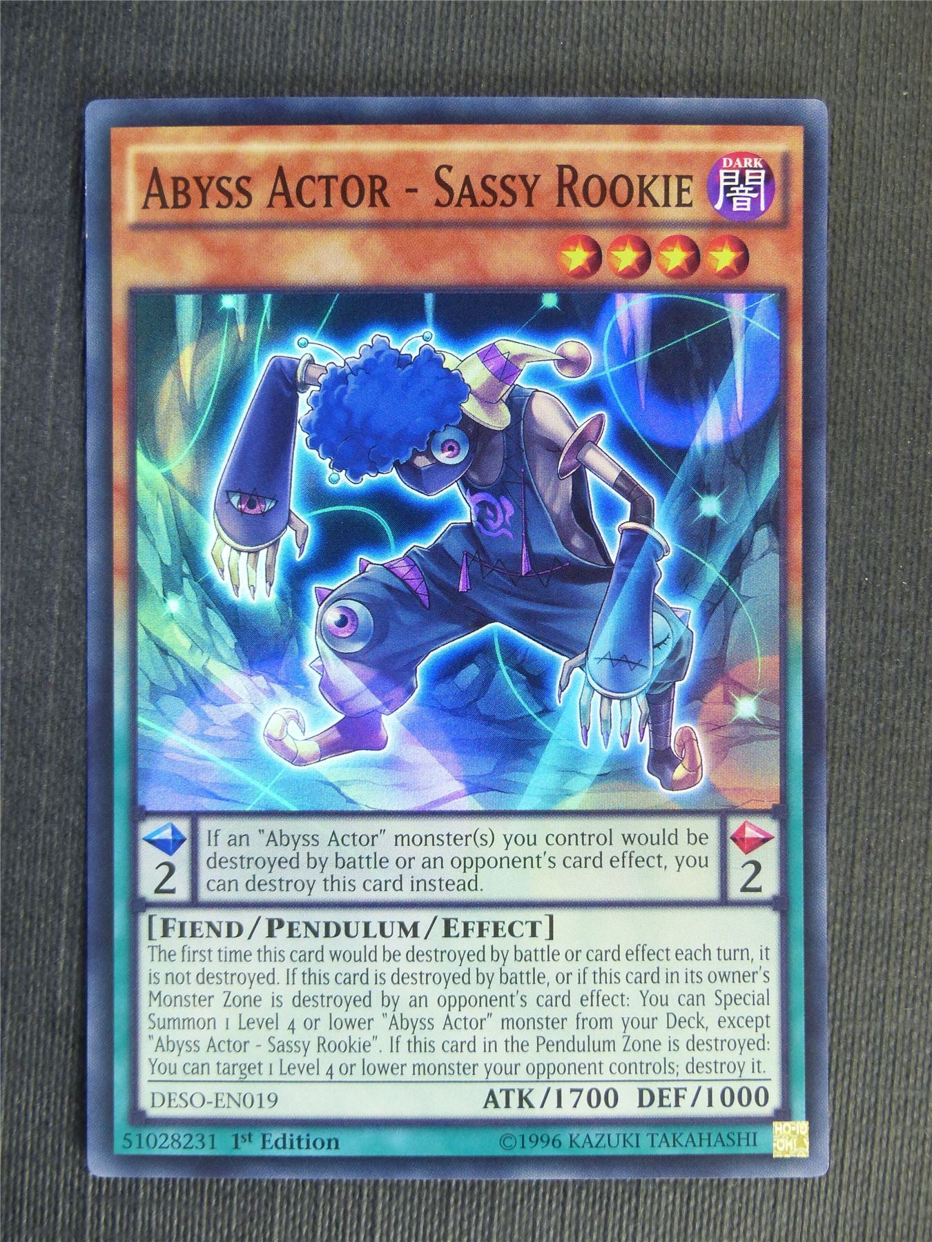 Abyss Actor - Sassy Rookie DESO Super Rare - 1st ed - Yugioh Cards #UO