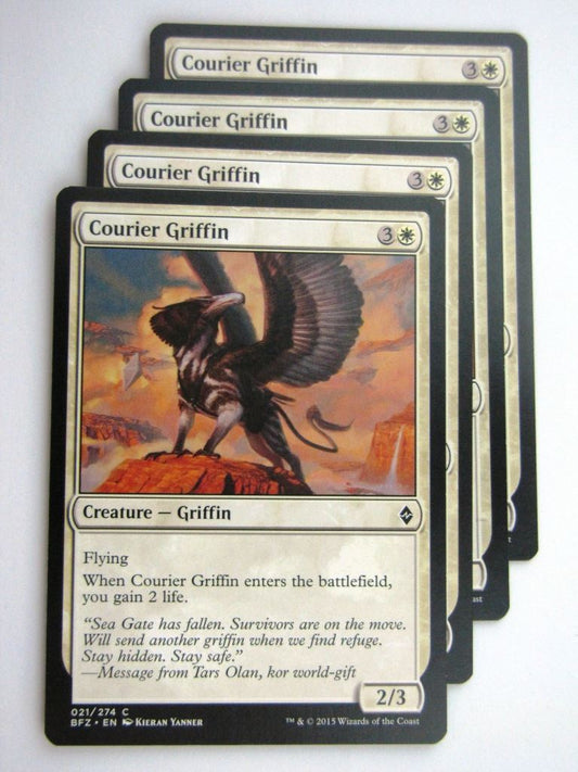 MTG Cards: BATTLE FOR ZENDIKAR: COURIER GRIFFIN x4 # 37B29