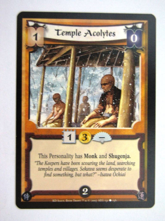 Vintage L5R Cards: TEMPLE ACOLYTES # 27H38