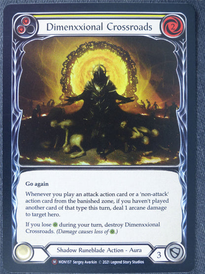 Dimenxxional Crossroads Yellow Foil - Monarch Unlimited - Flesh and Blood Cards #IA