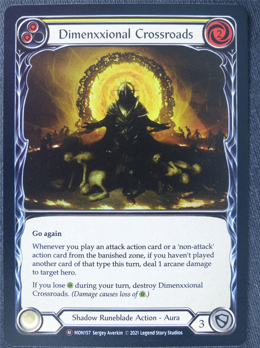 Dimenxxional Crossroads Yellow Foil - Monarch Unlimited - Flesh and Blood Cards #IA