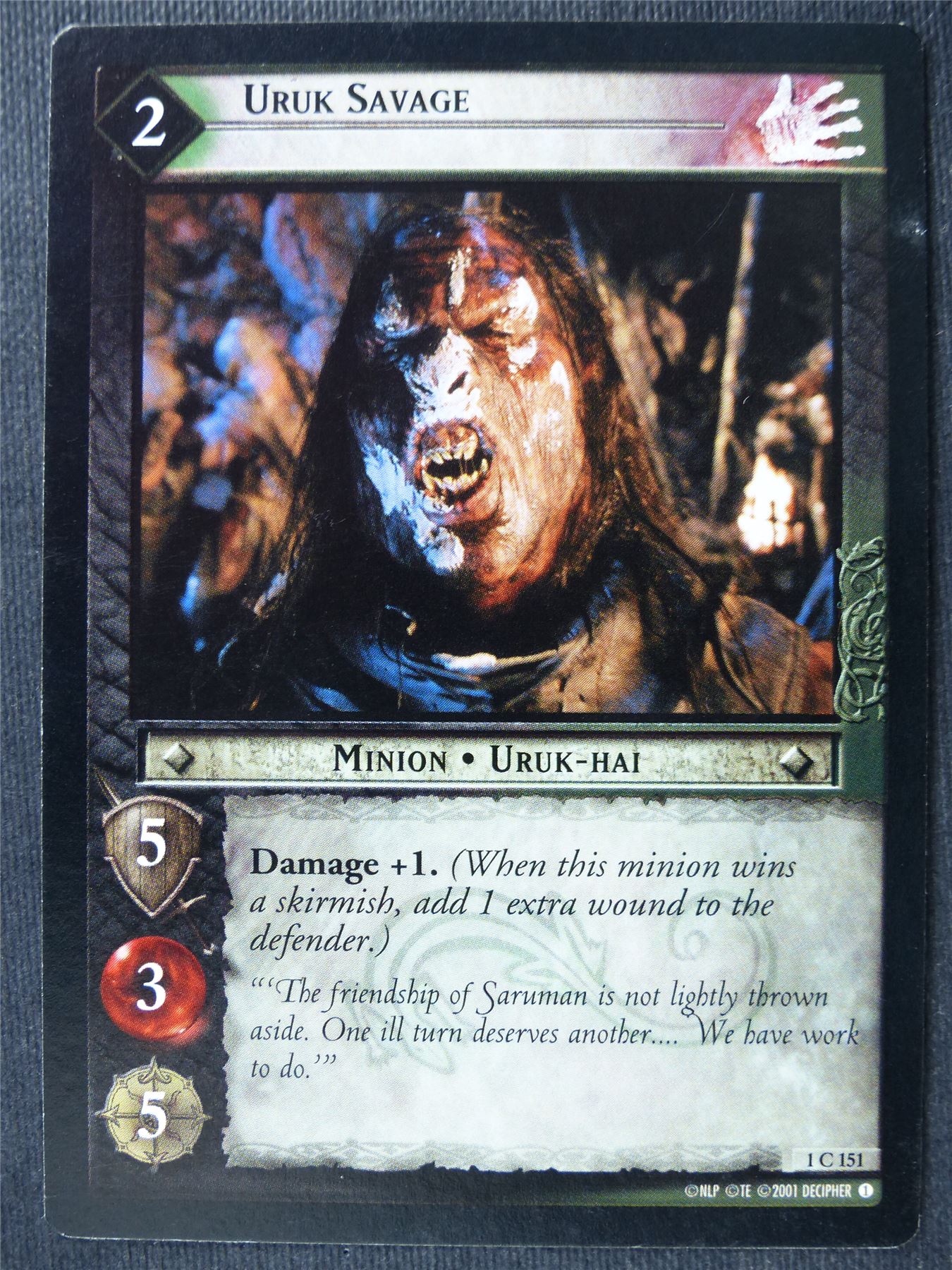 Uruk Savage 1 C 151 - LotR Card #4B0