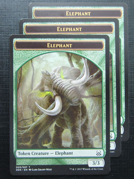 MTG Magic Cards: ELEPHANT TOKEN duel deck x3 # 29H15