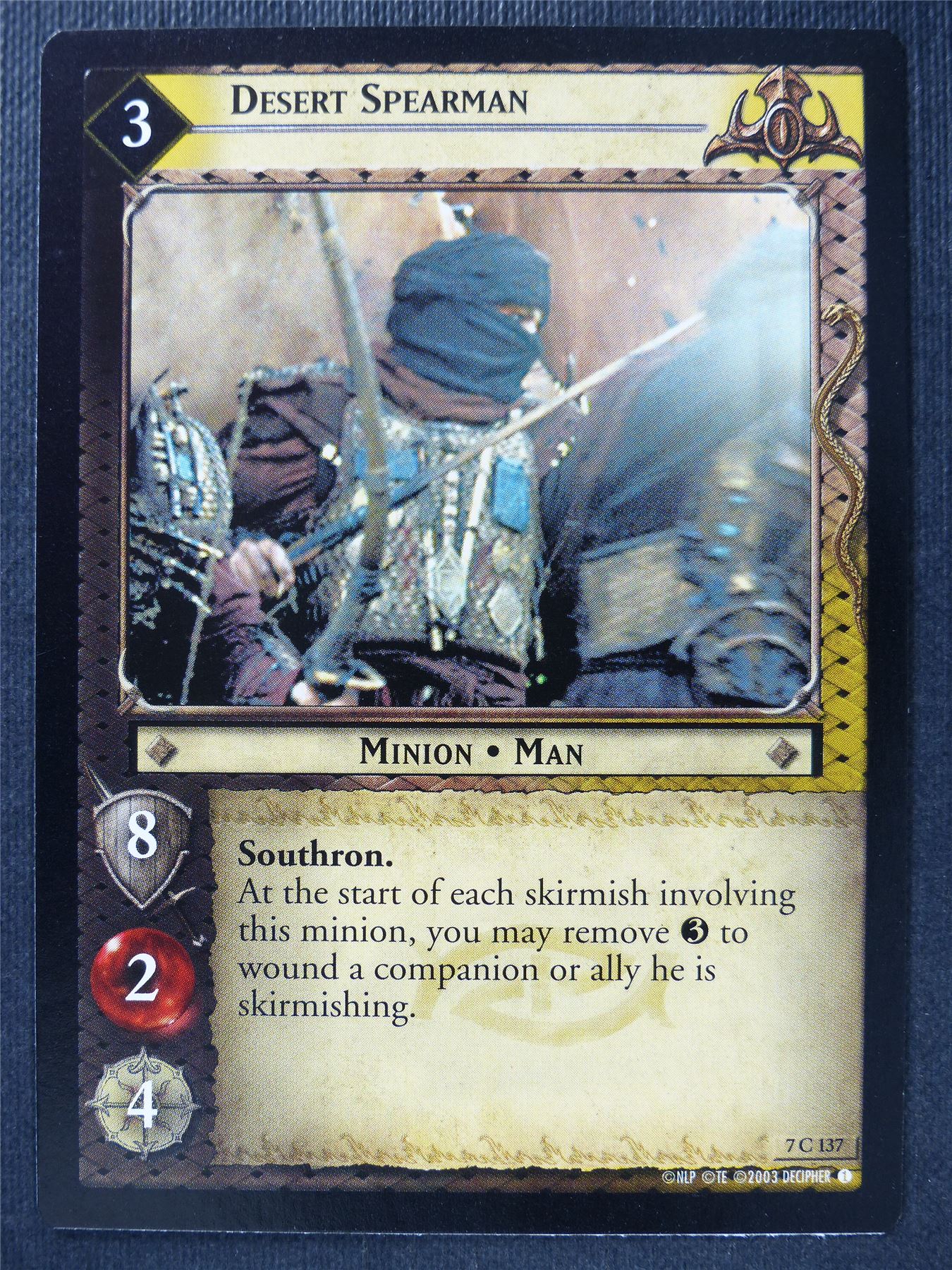 Desert Spearman 7 C 137 - LotR Card #3EX