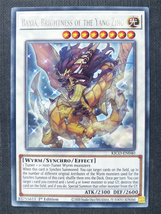 Baxia Brightness of the Yang Zing KICO Rare - 1st ed Yugioh Cards #34O