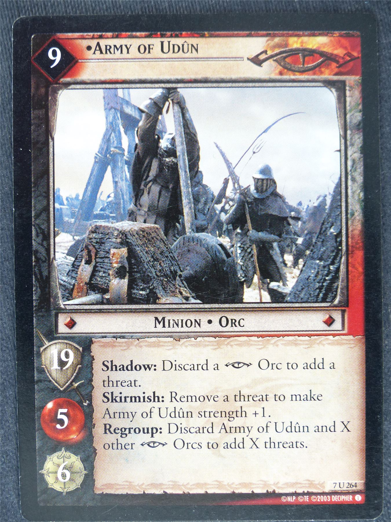 Army of Udun 7 U 264 - played - LotR Cards #ZE