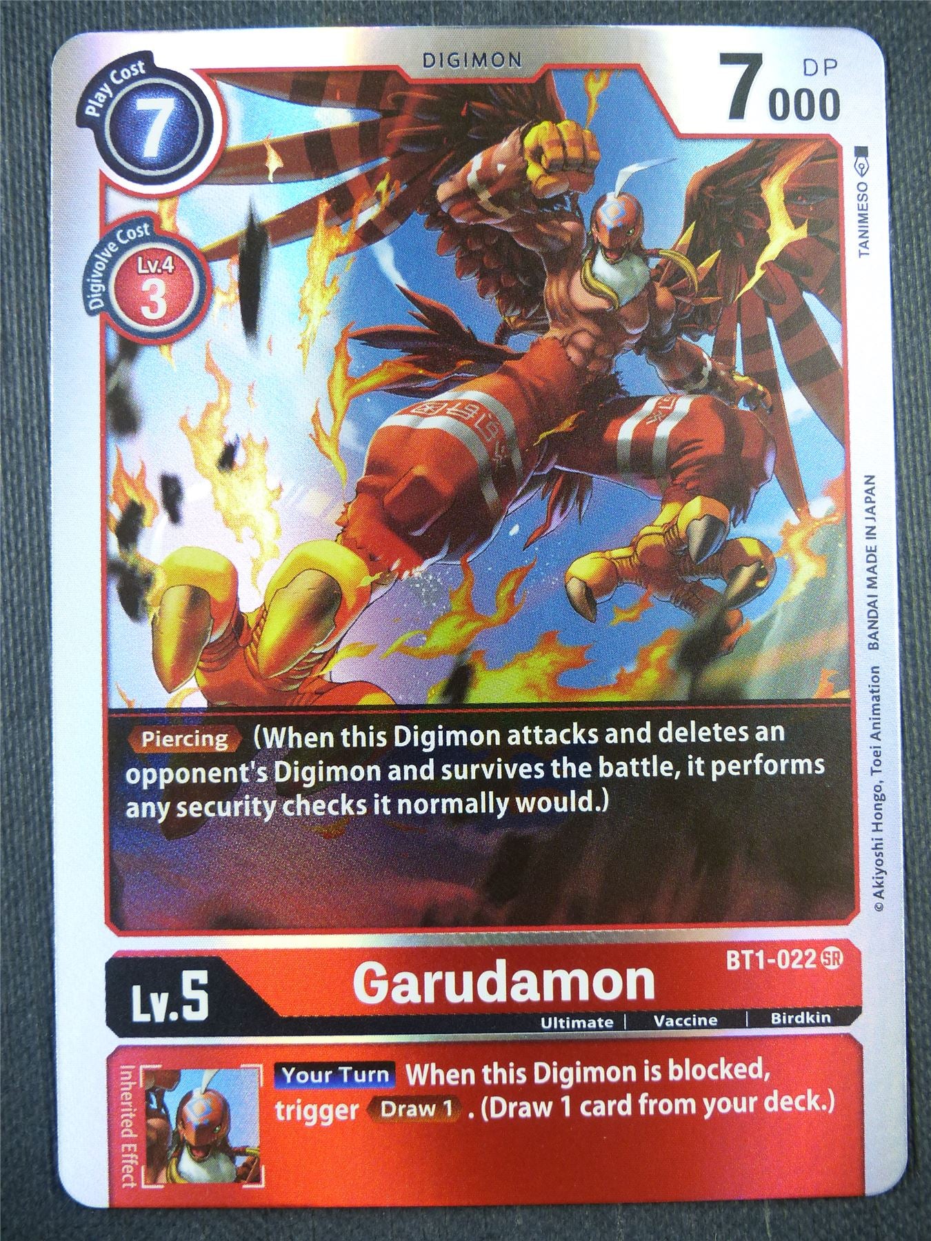 Garudamon BT1-022 SR - Digimon Card #9GD