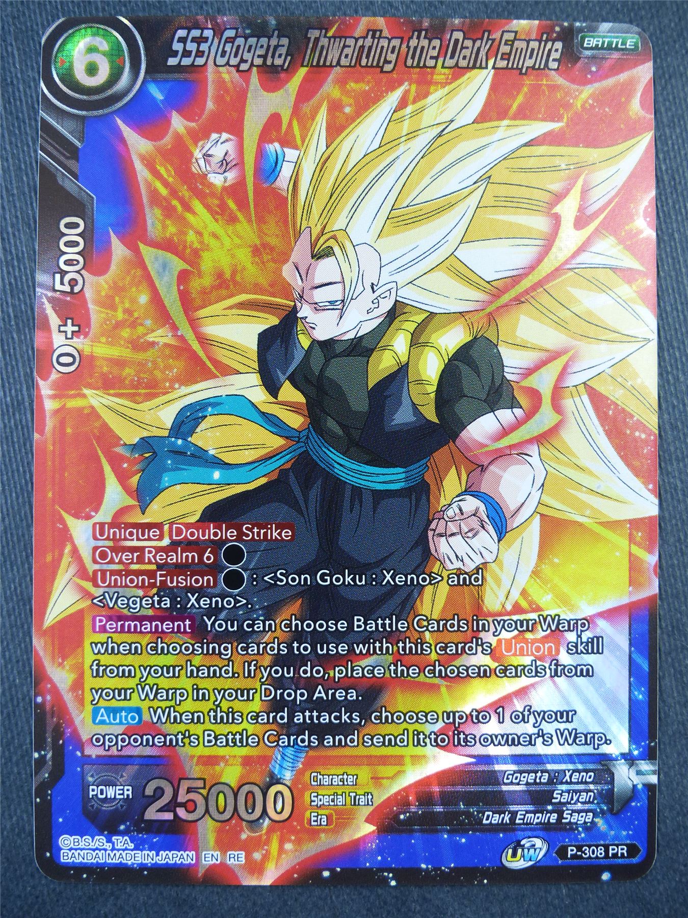 SS3 Gogeta Thwarting the Dark Empire Promo - Dragon Bal Super Card #8Y0