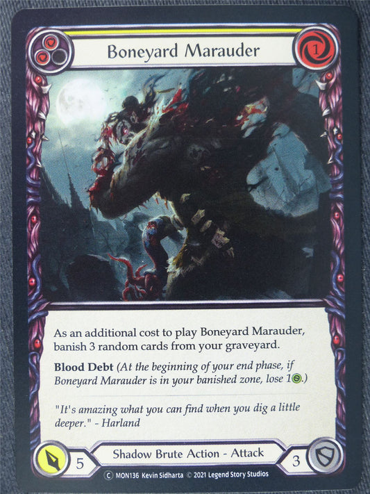 Boneyard Marauder Yellow Foil - Monarch Unlimited - Flesh and Blood Cards #J1