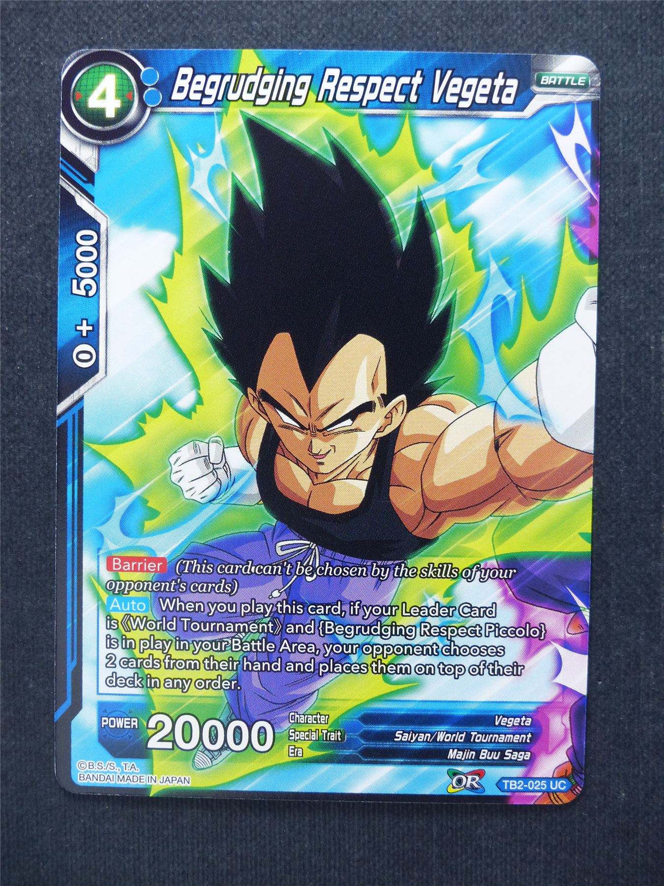 Begrudging Respect Vegeta - Dragon Ball Super Cards #8Y