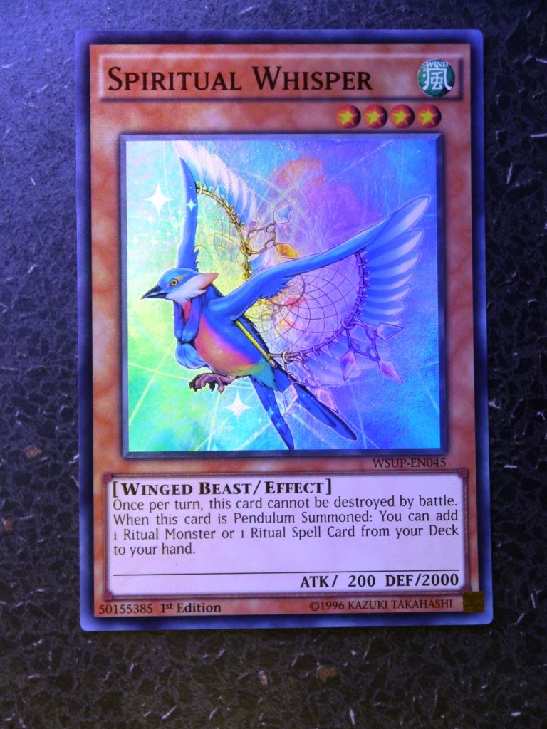 Yugioh Cards: SPIRITUAL WHISPER WSUP SUPER  RARE # 2E62