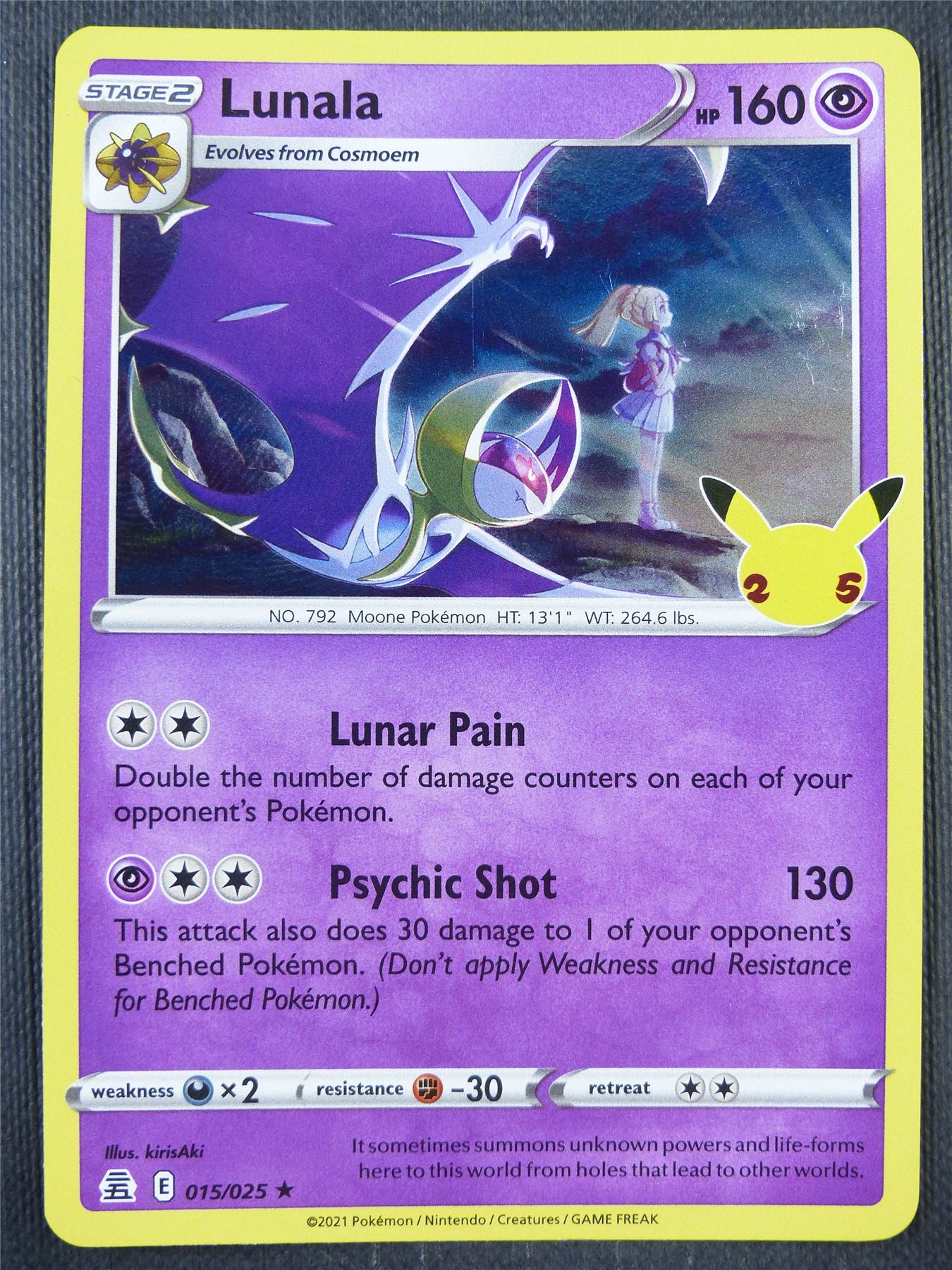 Lunala 015/025 Holo - Pokemon Card #8VP