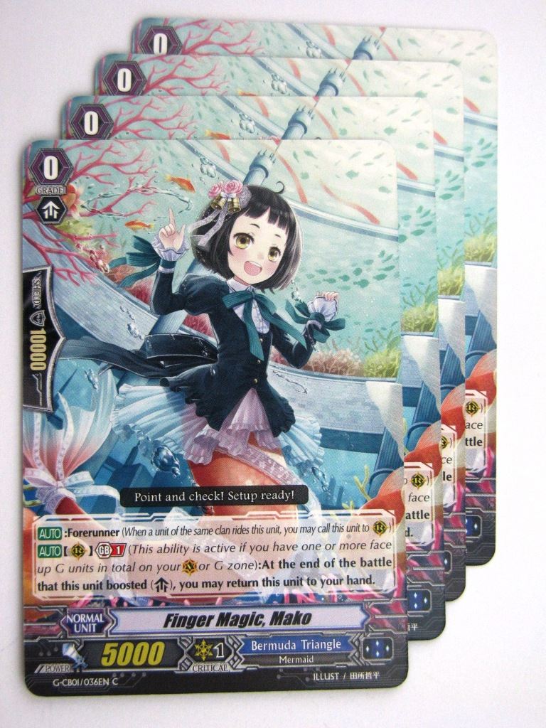 Vanguard Cards: FINGER MAGIC, MAKO G-CB01 x4 # 36H90