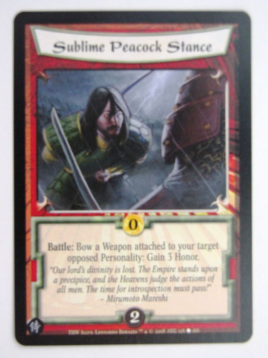 Vintage L5R Cards: SUBLIME PEACOCK STANCE # 27G5