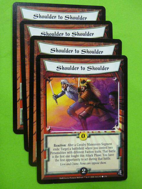 L5R Card Legend of Five Rings: SHOULDER TO SHOULDER 82/156 x4