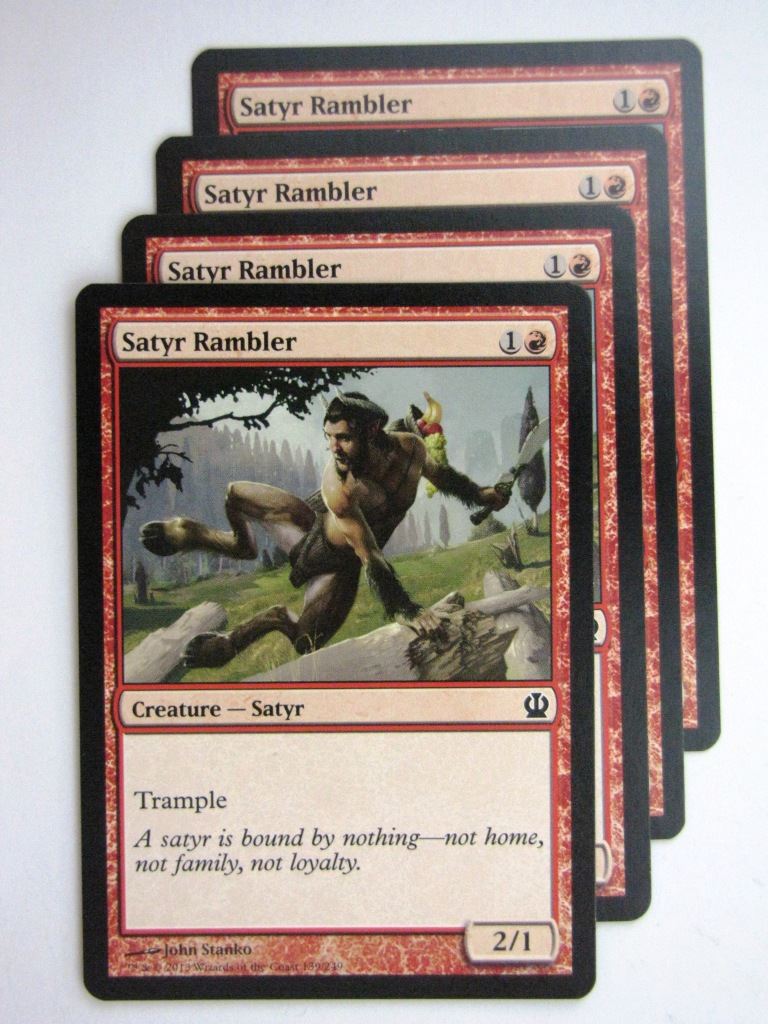 MTG Magic Cards: SATYR RAMBLER x4 Theros playset # 24A18