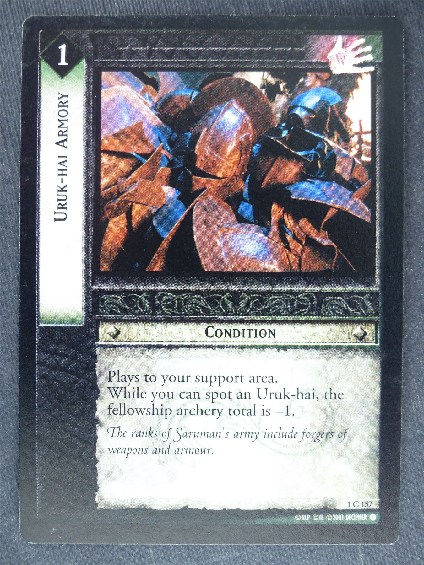 Uruk-Hai Armory 1 C 157 - played - LotR Cards #N5