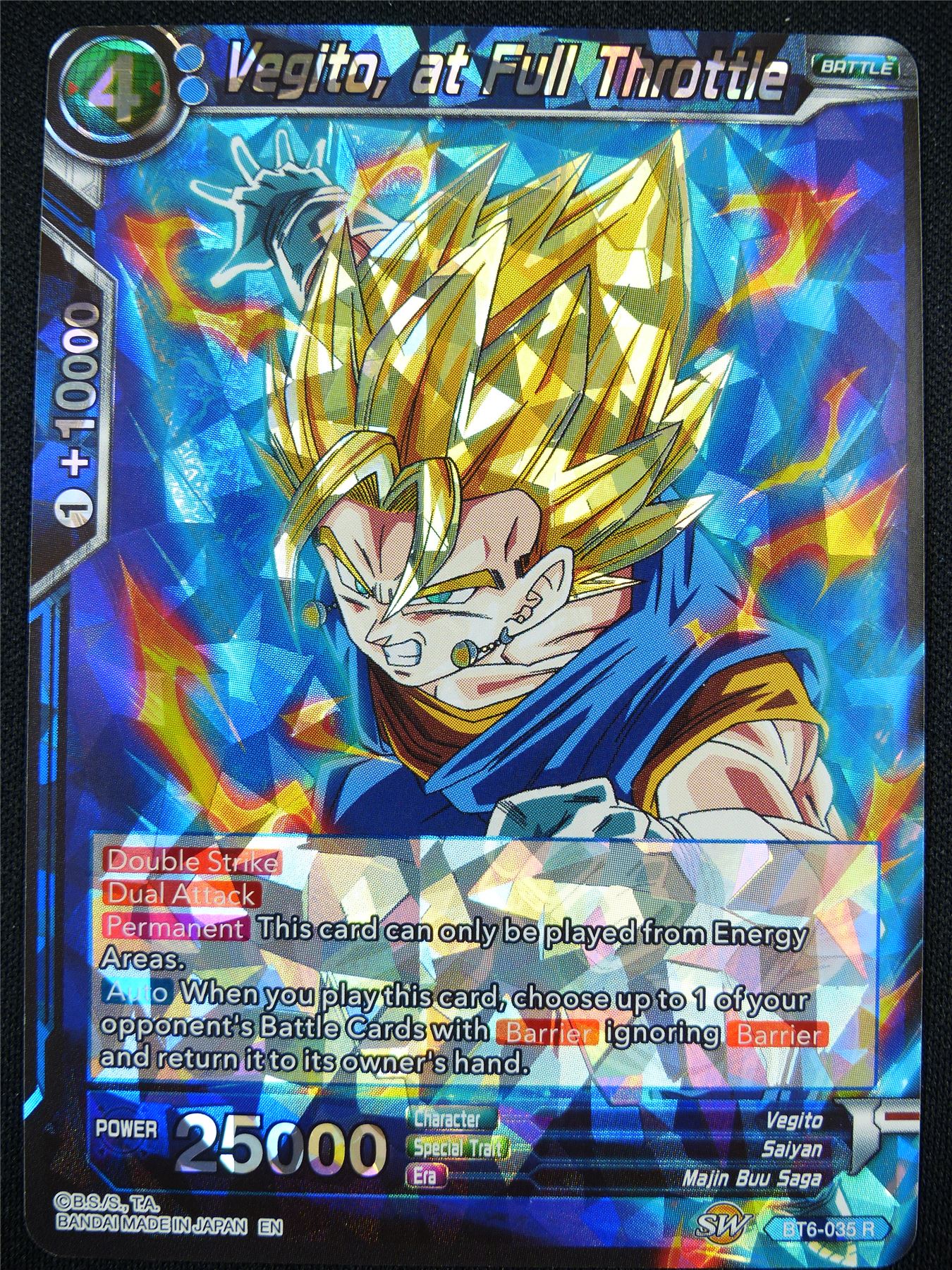 Vegito at Full Throttle BT6 R - Dragon Ball Super Card #X4