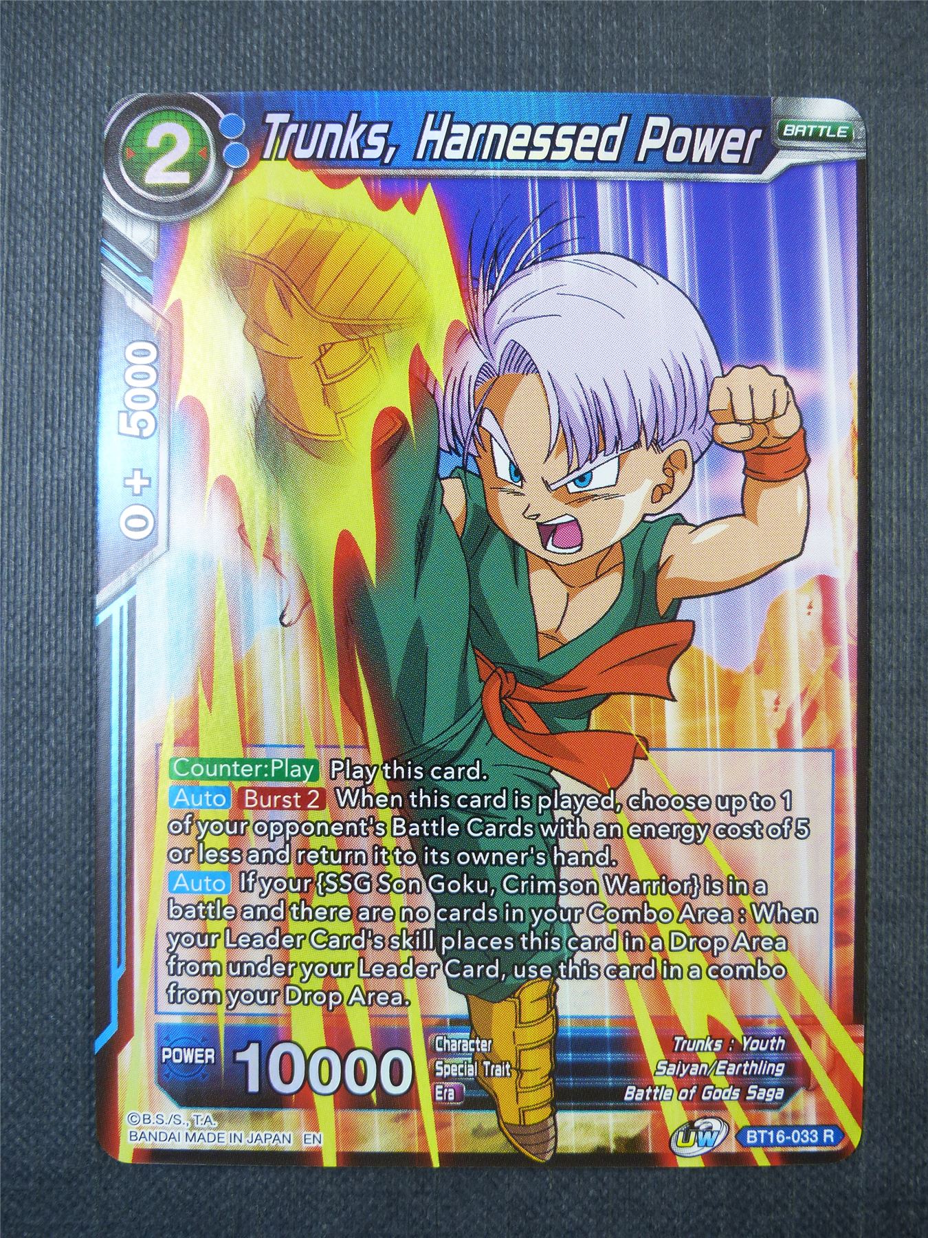 Trunks Harnessed Power R Foil - Dragon Ball Super Card #1T