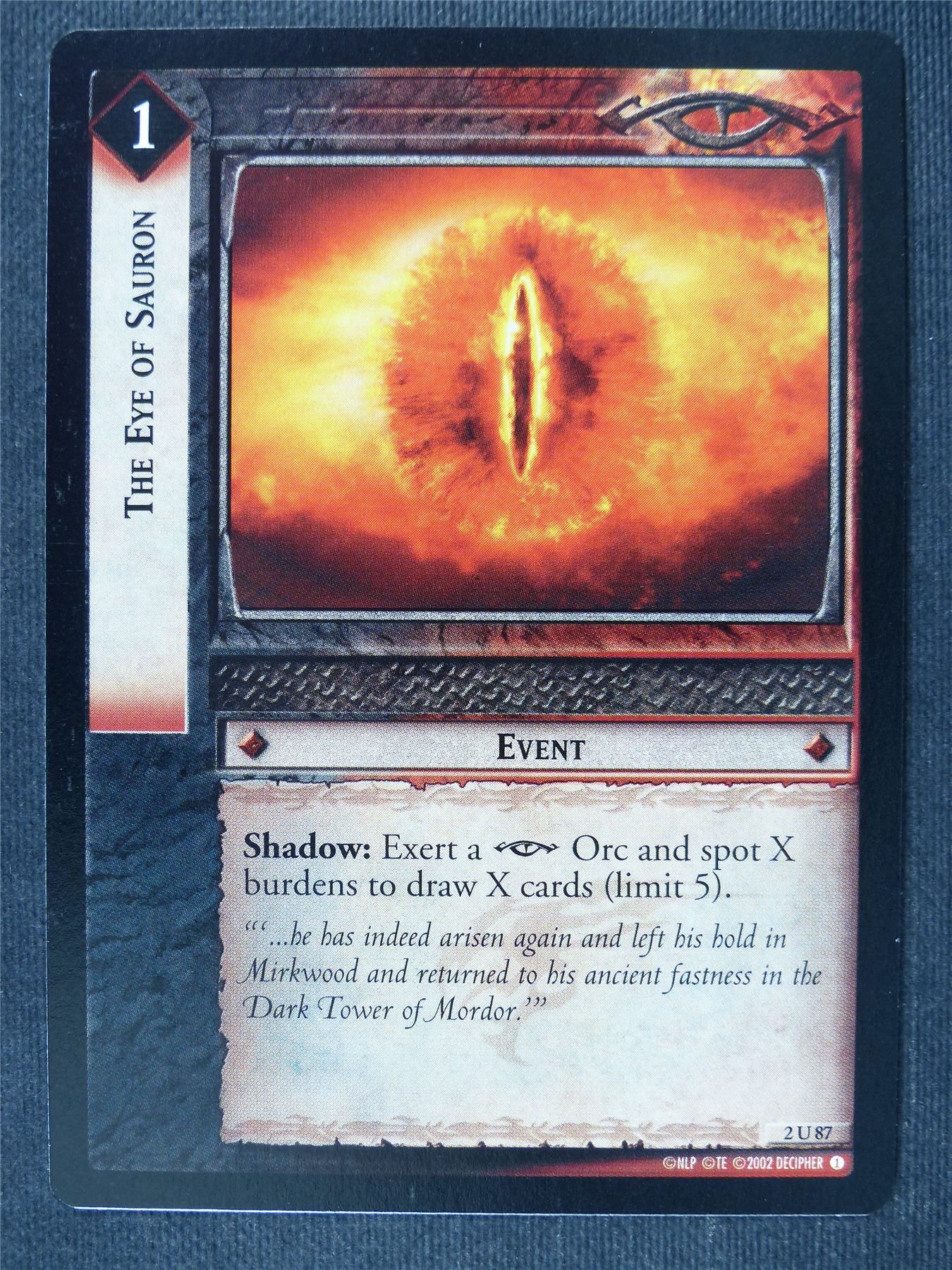 The Eye of Sauron 2 U 87 - LotR Cards #3I8