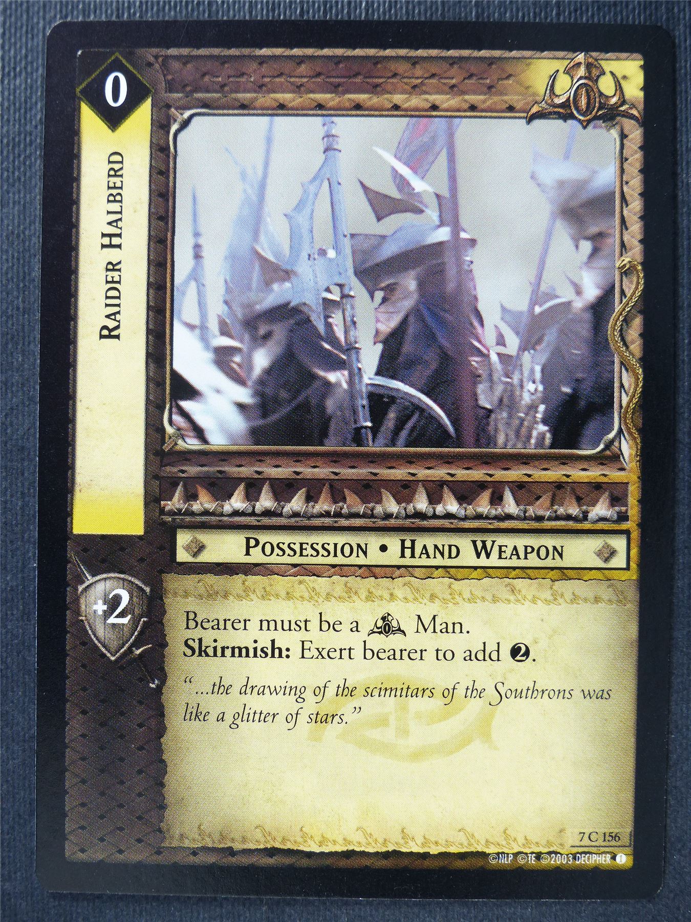 Raider Halberd 7 C 156 - LotR Card #3F5