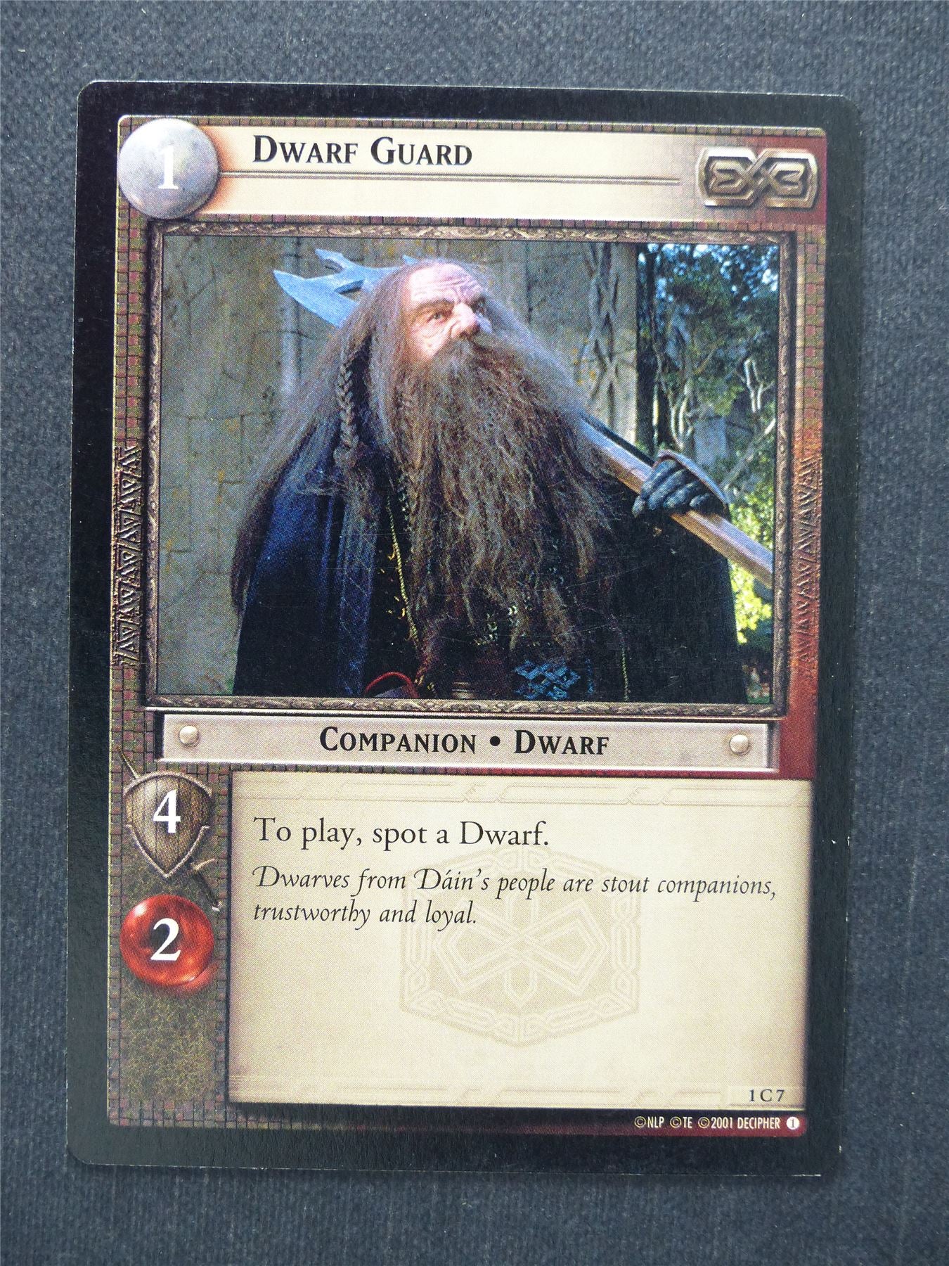 Dwarf Guard 1 C 7 - LotR Cards #NF