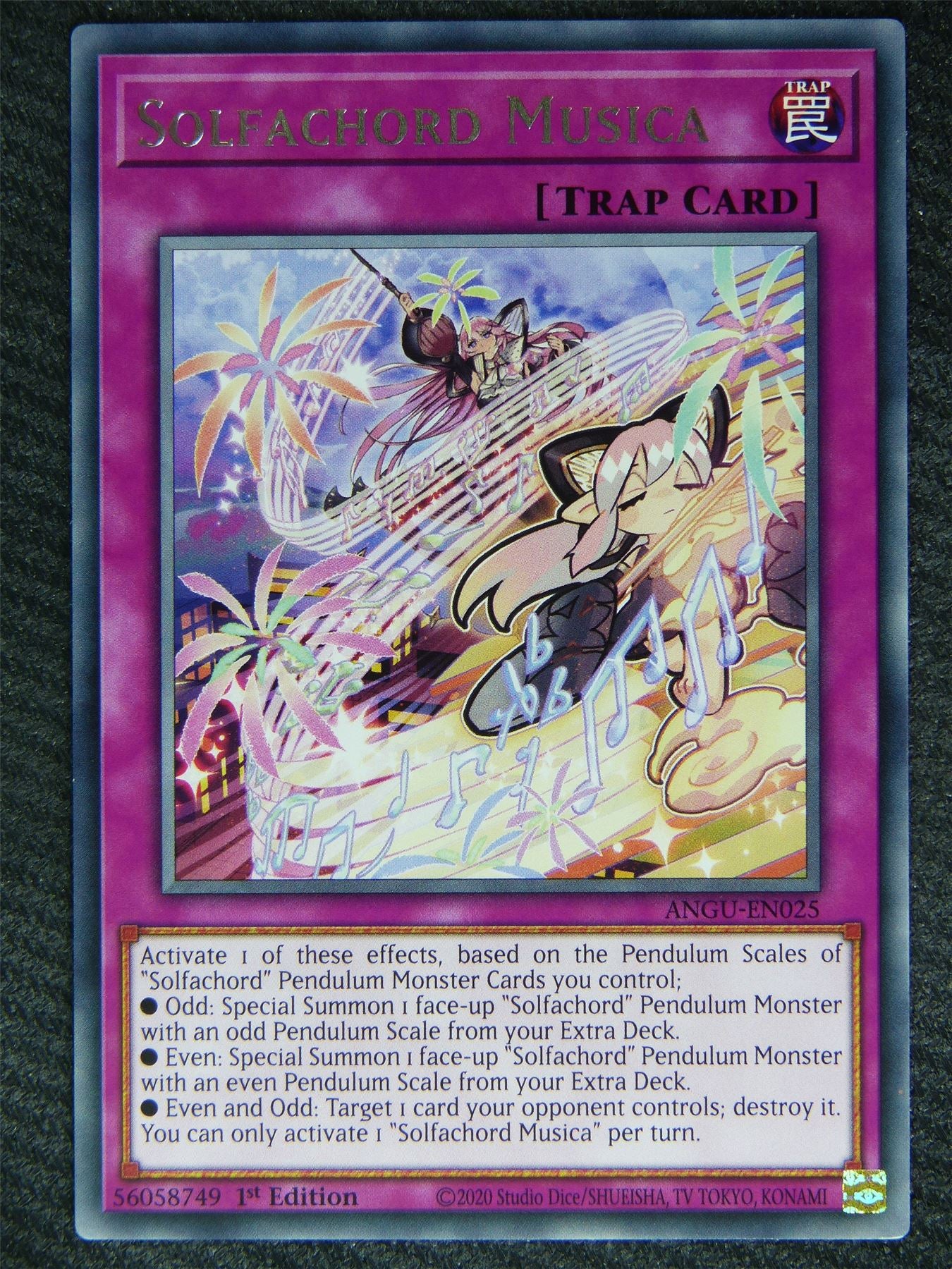 Solfachord Musica ANGU Rare - 1st ed - Yugioh Card #7ZL