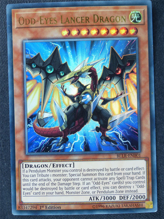 Odd-Eyes Lancer Dragon BLLR Ultra Rare heavy play - 1st ed - Yugioh Cards #UJ