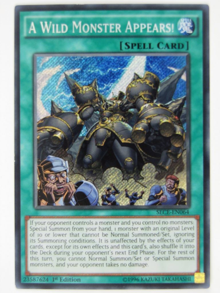 Yugioh Cards: A WILD MONSTER APPEARS! SECE SECRET RARE # 21H40