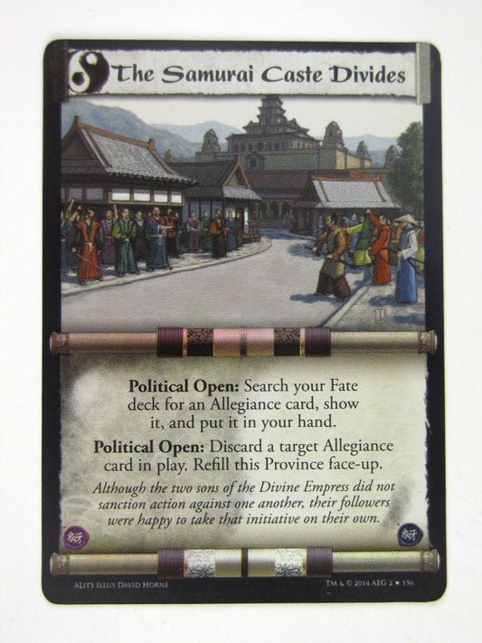 L5R Cards: A Line in the Sands: THE SAMURAI CASTE DIVIDES FOIL # 14G66