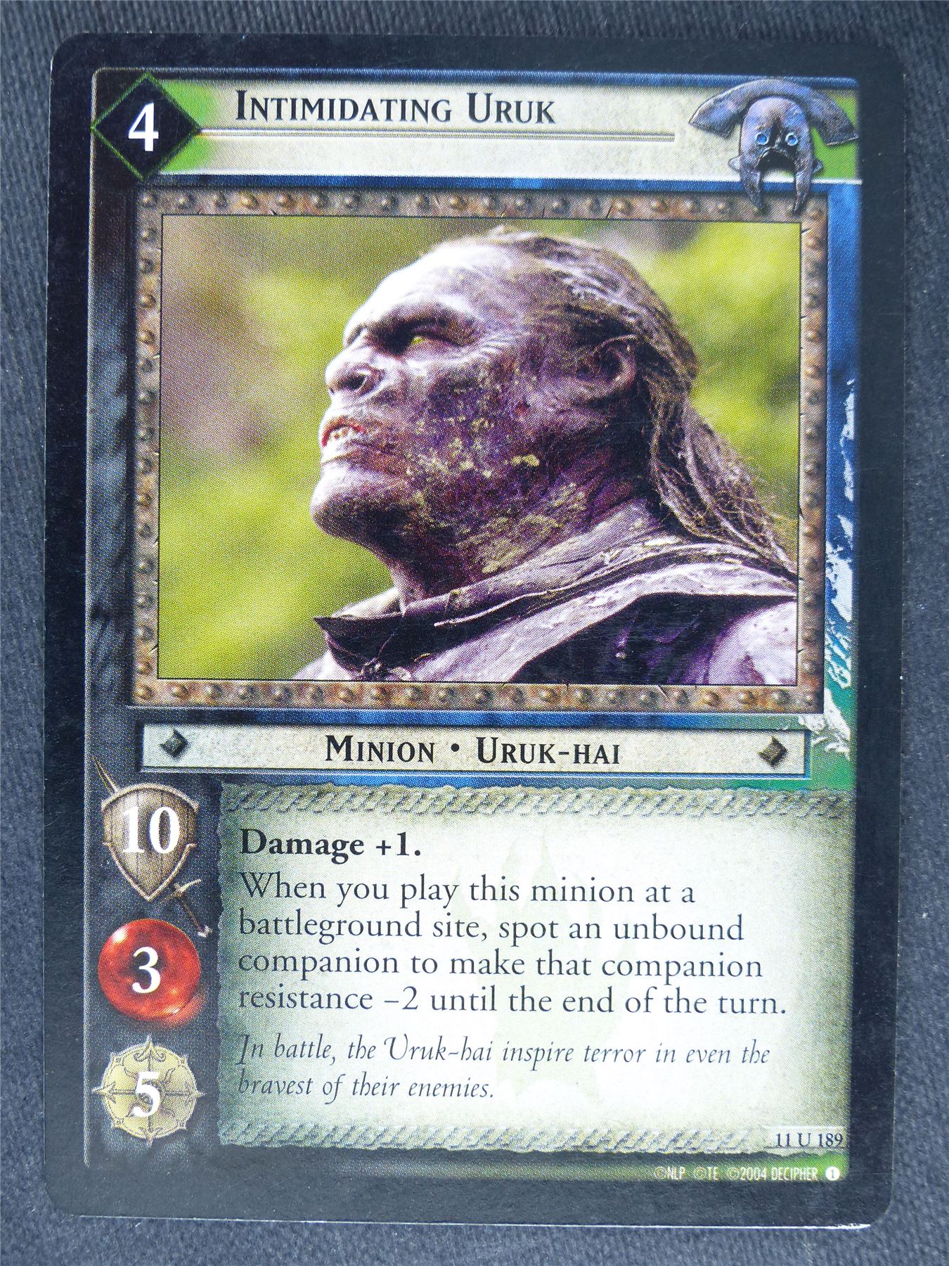 Intimidating Uruk 11 U 189 - played - LotR Cards #KX