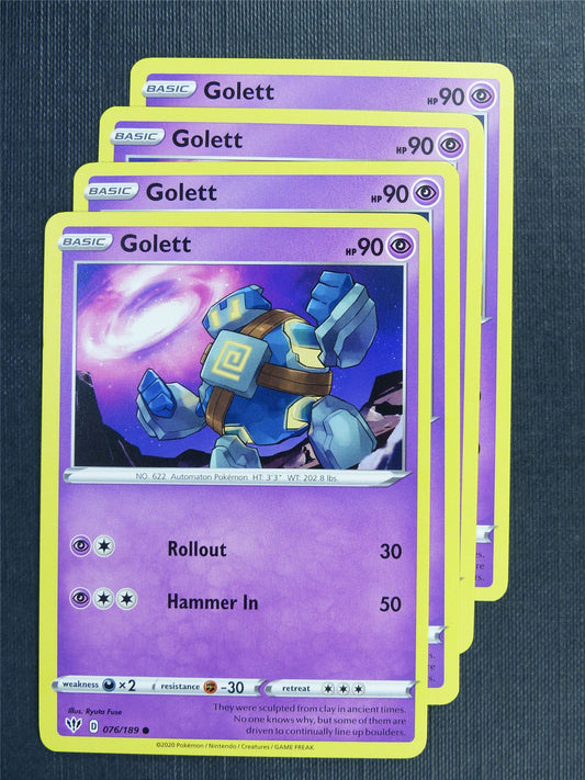 Golett 076/189 x4  - DAA - Pokemon Card #3EX