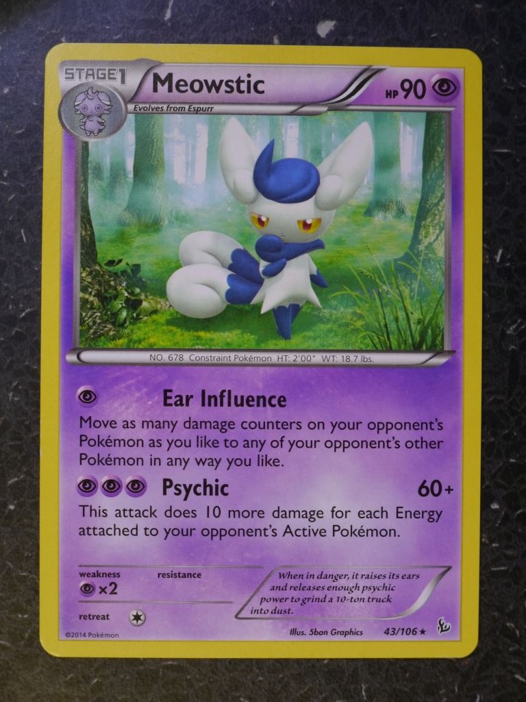 Pokemon Cards: MEOWSTIC 43/106 RARE # 5J100