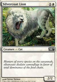 Mtg Magic Card: M10 : Silvercoat Lion