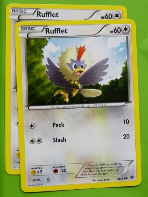 POKEMON B&W Emerging Powers x2 - RUFFLET 86/98