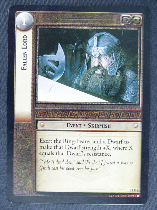 Fallen Lord 11 U 6 - played - LotR Cards #U1