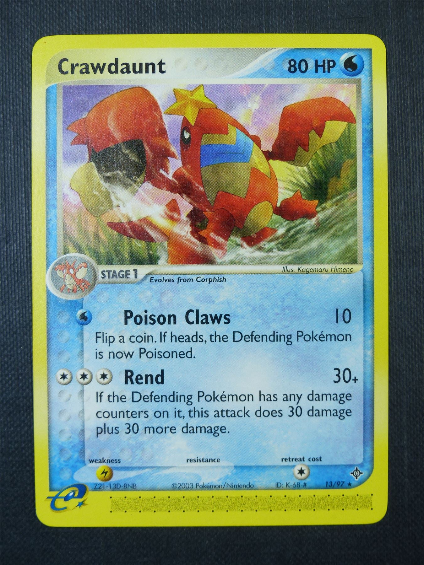Crawdaunt 13/97 - Pokemon Card #9WL