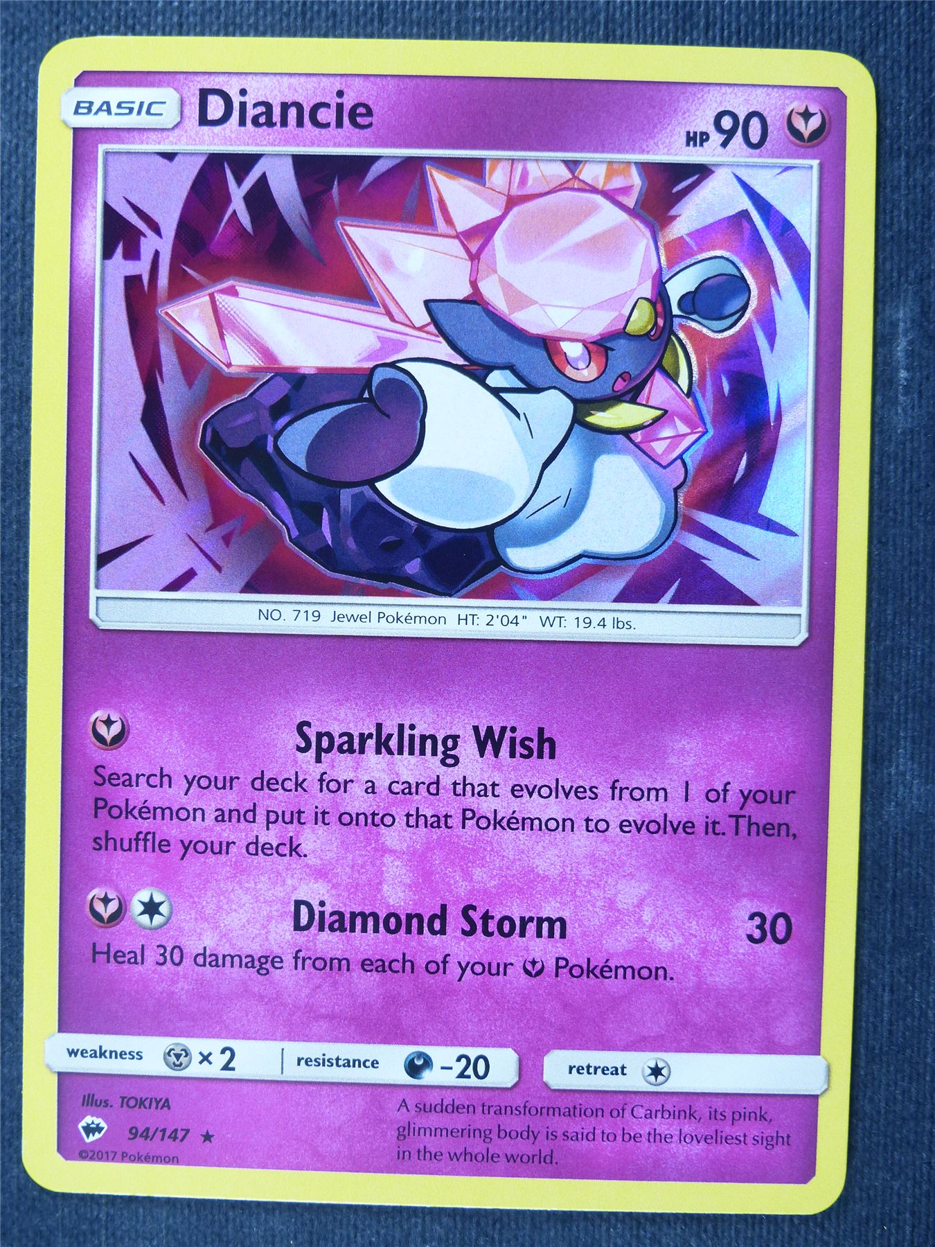 Diancie 94/147 Holo - Pokemon Cards #8D