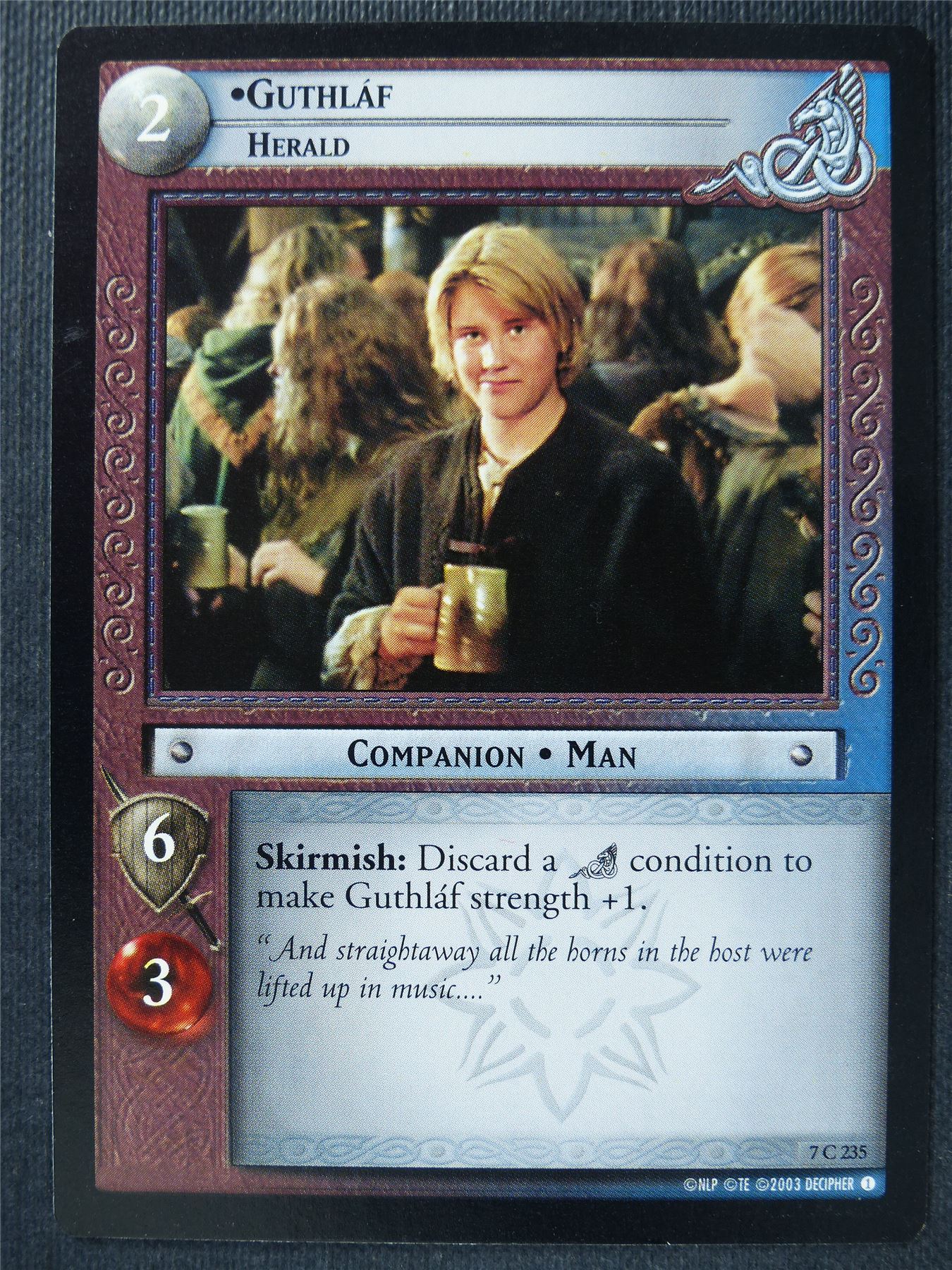 Guthlaf 7 C 235 - LotR Card #3HE