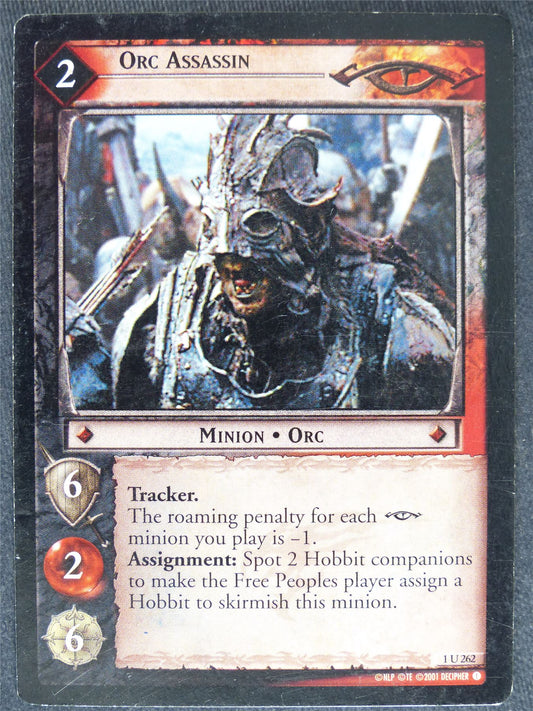 Orc Assassin 1 U 262 - played - LotR Cards #Y6